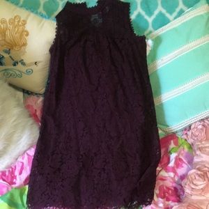 Maroon shift lace dress